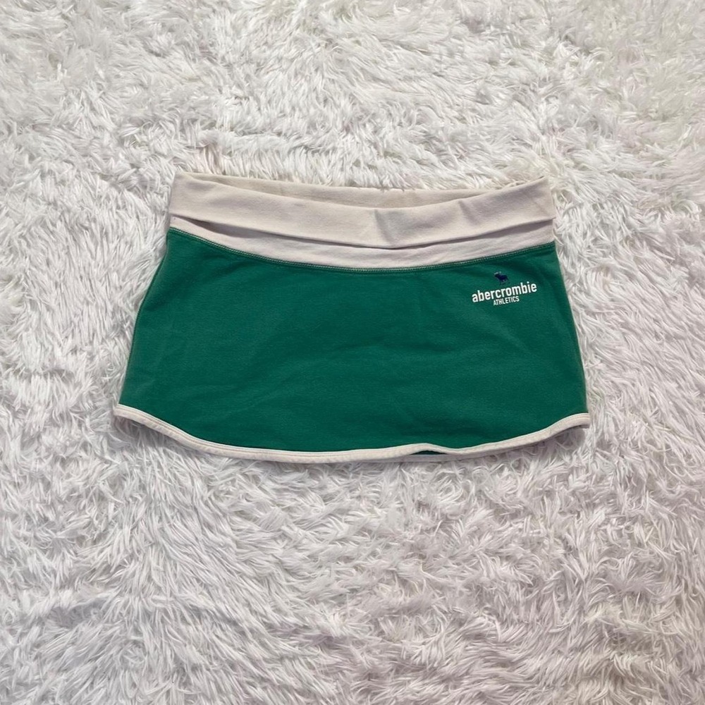 y2k vintage abercrombie & fitch green white foldover cotton skirt xl